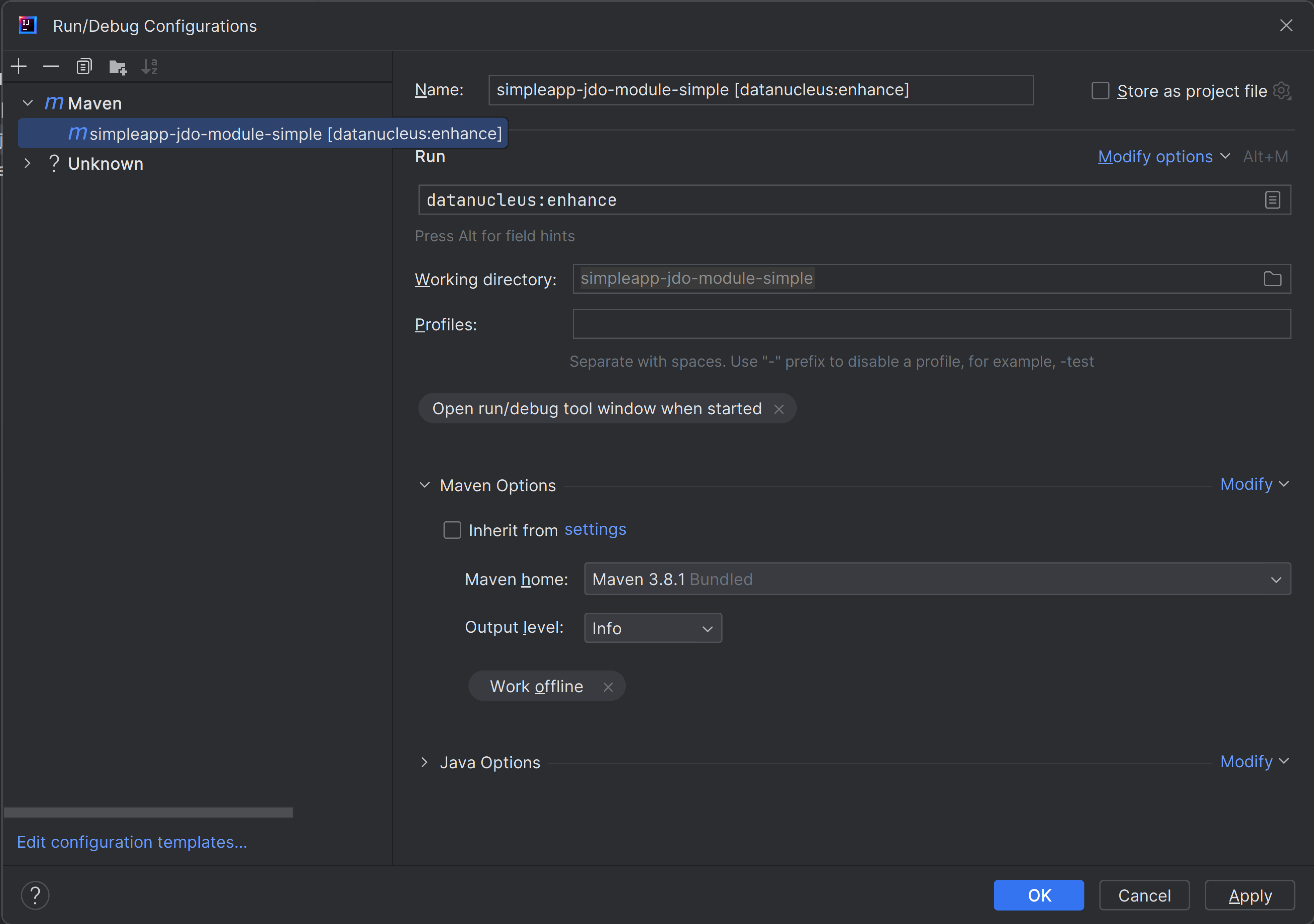 005 datanucleus enhance run configuration